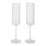 Ferm Living Skleničky na šampaňské Ripple Flutes, Frosted, sada 2 kusů - DESIGNSPOT