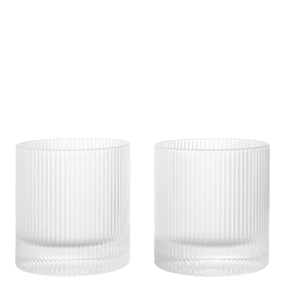 Ferm Living Skleničky Ripple Tumbler, Clear, sada 2 kusů - DESIGNSPOT