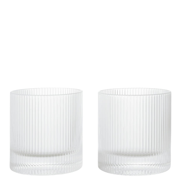 Ferm Living Skleničky Ripple Tumbler, Clear, sada 2 kusů - DESIGNSPOT