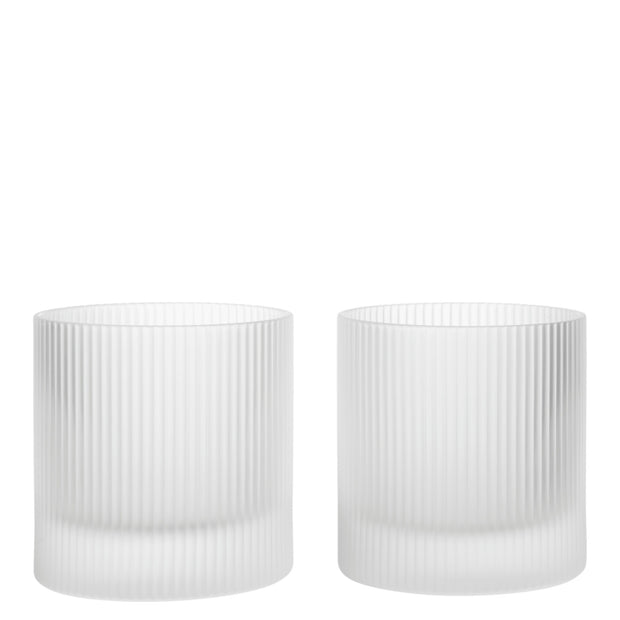 Ferm Living Skleničky Ripple Tumbler, Frosted, sada 2 kusů - DESIGNSPOT
