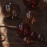 Ferm Living Skleněné ozdoby Glass Baubles, Large, Roseate Translucent, sada 3 kusů - DESIGNSPOT