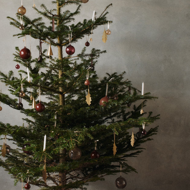 Ferm Living Skleněné ozdoby Glass Baubles, Large, Roseate Translucent, sada 3 kusů - DESIGNSPOT