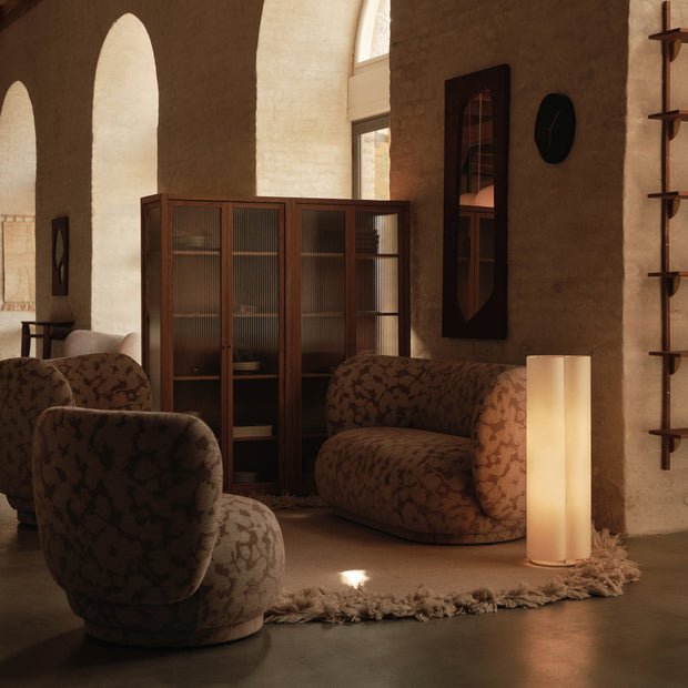Ferm Living Stojací lampa Boe, Silver / Natural - DESIGNSPOT