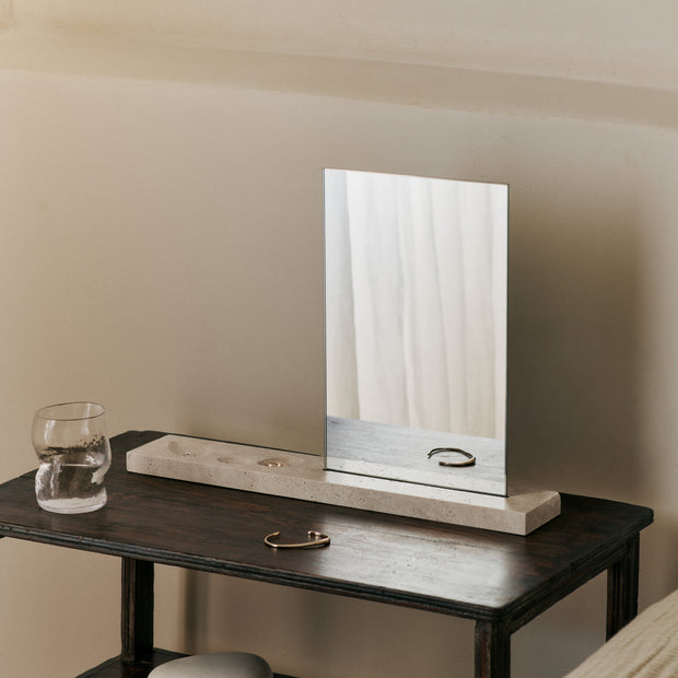 Ferm Living Stolní zrcadlo Caseta, Travertine - DESIGNSPOT