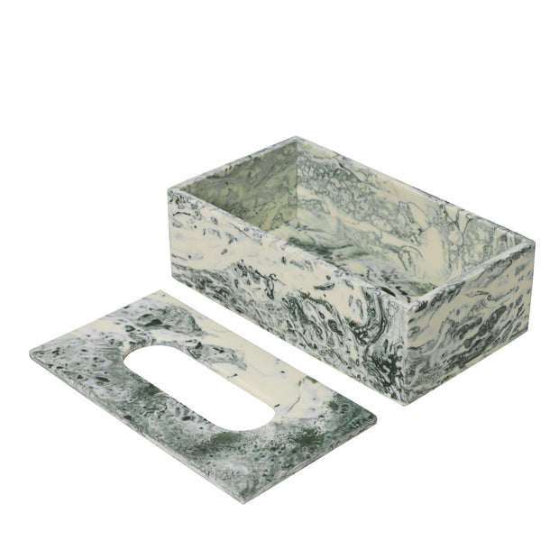 Ferm Living Krabička na kapesníky Mist, Emerald / Off-White - DESIGNSPOT