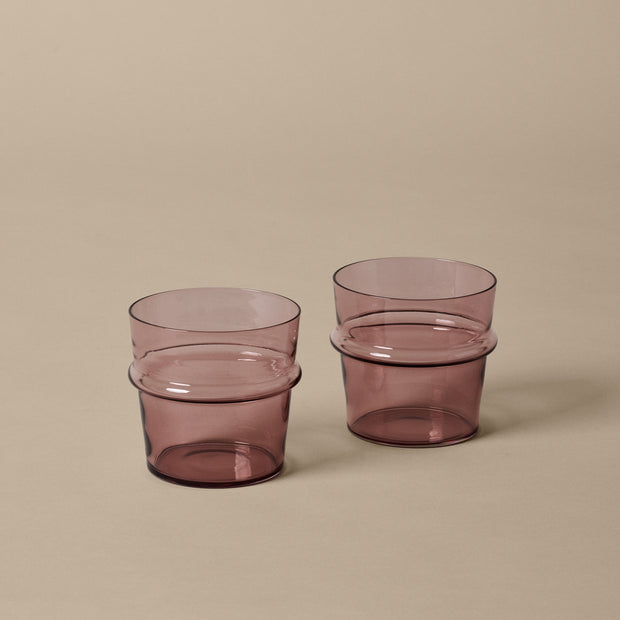 Ferm Living Skleničky Boya Low, Mauve, sada 2 kusů - DESIGNSPOT