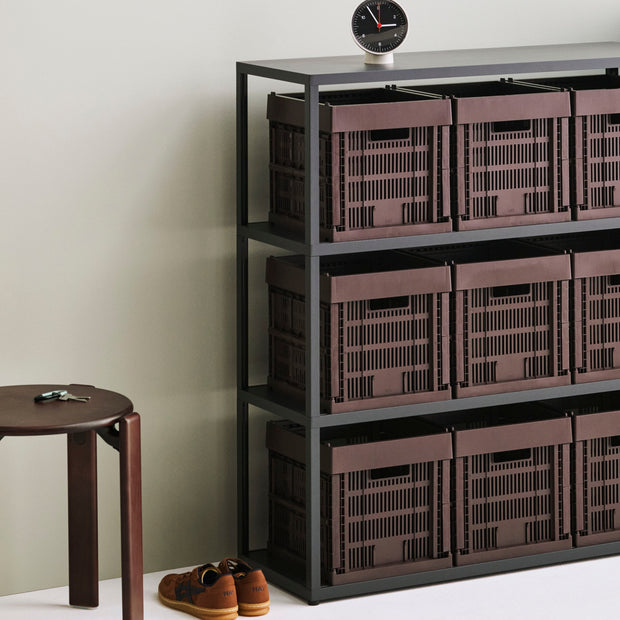 HAY Úložný box Colour Crate, Cube, Charcoal - DESIGNSPOT