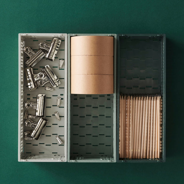 HAY Úložný box Colour Crate, Mini Oblong, Dusty Blue - DESIGNSPOT