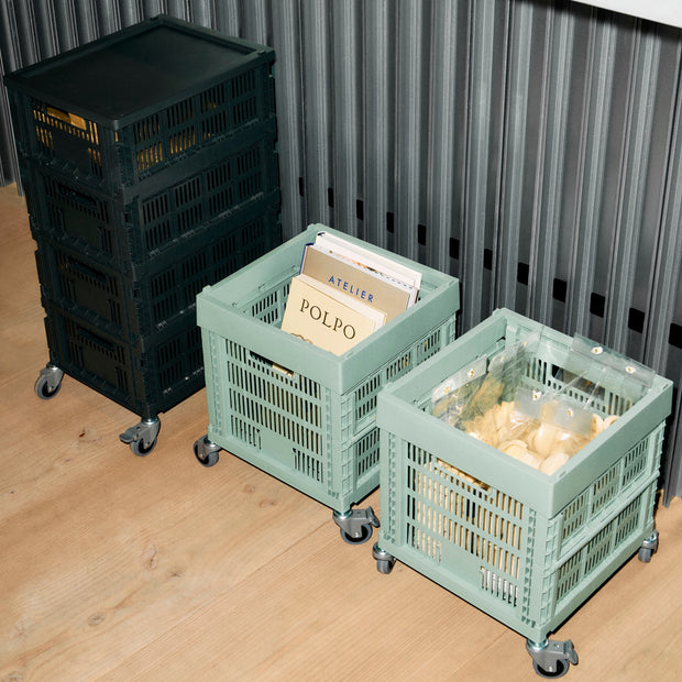 HAY Úložný box Colour Crate, Cube, Charcoal - DESIGNSPOT