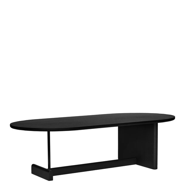 Fogia Konferenční stolek Koku Oval Low, Black Oak - DESIGNSPOT