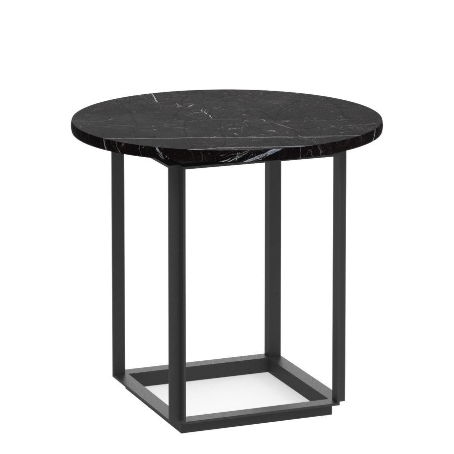 Odkládací stolek Florence Ø50, Black / Black Marble
