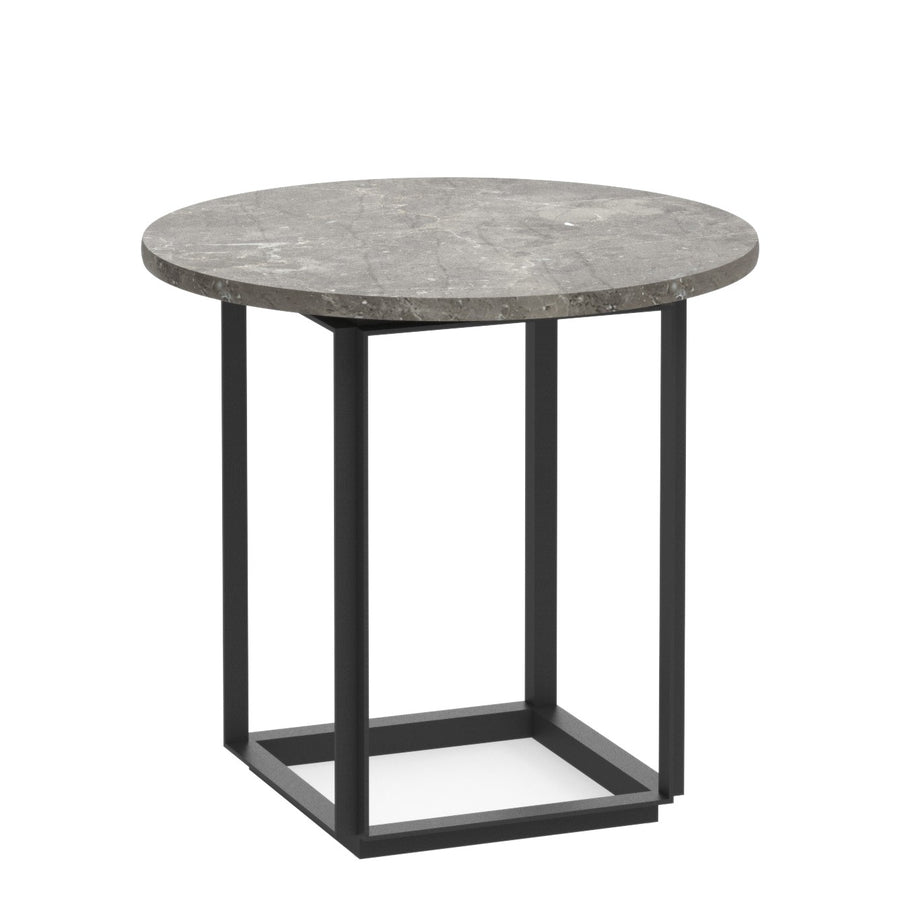 Odkládací stolek Florence Ø50, Black / Gris du Marais Marble