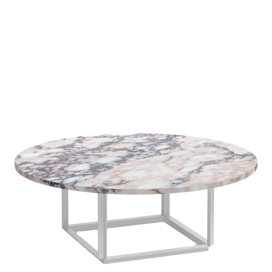 Konferenční stolek Florence Ø90, White / White Viola Marble
