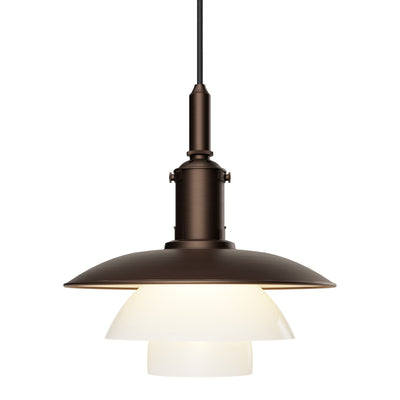 Louis Poulsen Závěsné svítidlo PH 3/3, Aged Brass / Opal - DESIGNSPOT