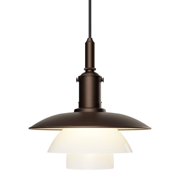 Louis Poulsen Závěsné svítidlo PH 3/3, Aged Brass / Opal - DESIGNSPOT