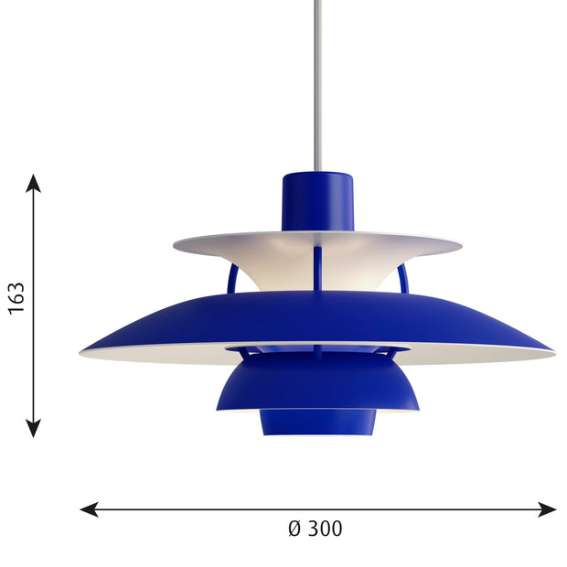 Louis Poulsen Závěsná lampa PH 5 Mini, Monochrome blue - DESIGNSPOT