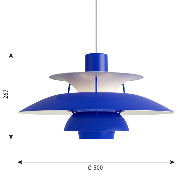 Louis Poulsen Závěsná lampa PH 5, Monochrome blue - DESIGNSPOT