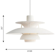 Louis Poulsen Závěsná lampa PH 5, Monochrome white - DESIGNSPOT