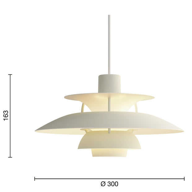 Louis Poulsen Závěsná lampa PH 5 Mini, Monochrome pale pewter - DESIGNSPOT