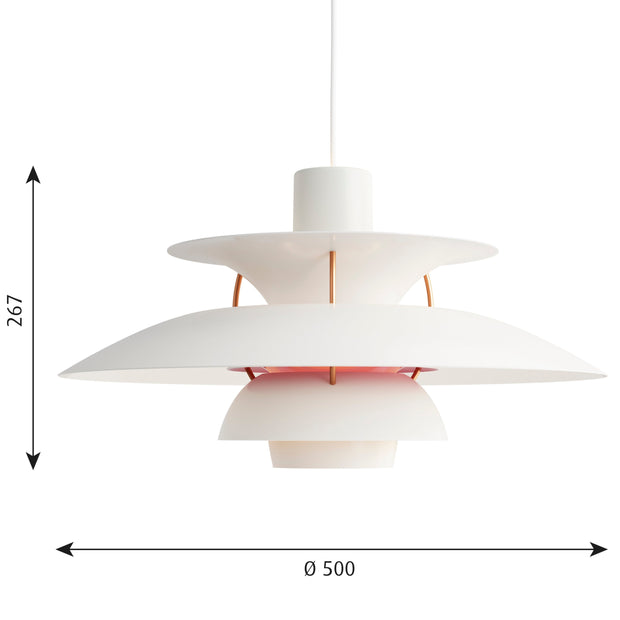 Louis Poulsen Závěsná lampa PH 5, White modern - DESIGNSPOT