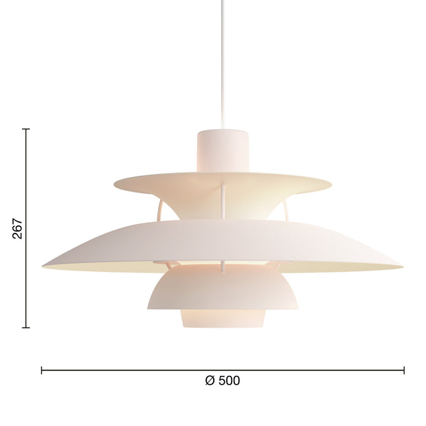 Louis Poulsen Závěsná lampa PH 5, Monochrome pale blush - DESIGNSPOT