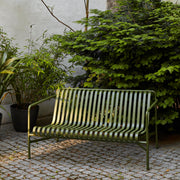 Hay Zahradní lavice Palissade Dining Bench Armrest, Olive - DESIGNSPOT