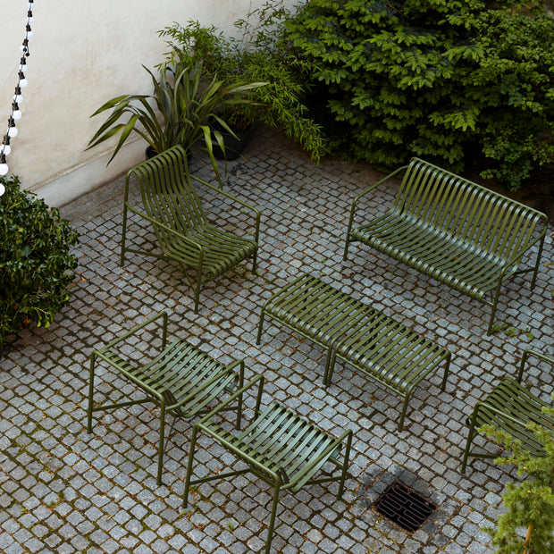 Hay Zahradní lavice Palissade Dining Bench Armrest, Olive - DESIGNSPOT