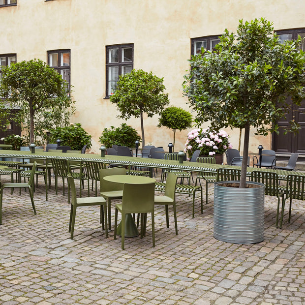 Hay Zahradní stůl Palissade Cone Ø90, Olive - DESIGNSPOT