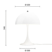 Louis Poulsen Stolní lampa Panthella 320, Opal white - DESIGNSPOT
