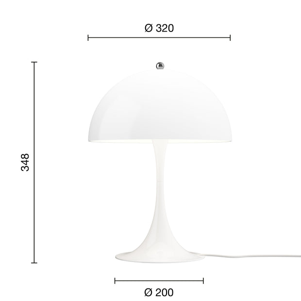 Louis Poulsen Stolní lampa Panthella 320, Opal white - DESIGNSPOT