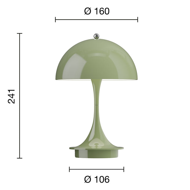 Louis Poulsen Přenosná lampa Panthella 160, Opaque moss green - DESIGNSPOT