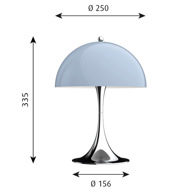 Louis Poulsen Stolní lampa Panthella 250, Grey opal acryl - DESIGNSPOT