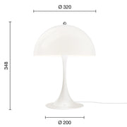 Louis Poulsen Stolní lampa Panthella 320, White opal acryl - DESIGNSPOT