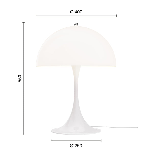 Louis Poulsen Stolní lampa Panthella 400, White opal acryl - DESIGNSPOT