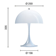 Louis Poulsen Stolní lampa Panthella 250, Pale blue opal acryl - DESIGNSPOT
