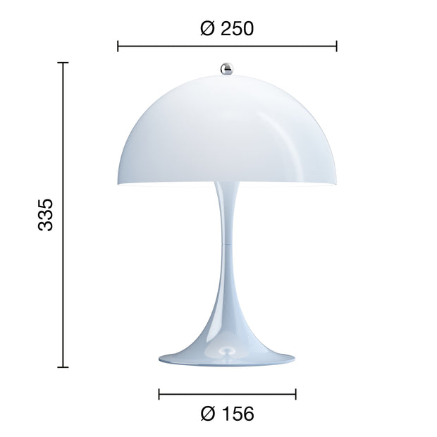 Louis Poulsen Stolní lampa Panthella 250, Pale blue opal acryl - DESIGNSPOT