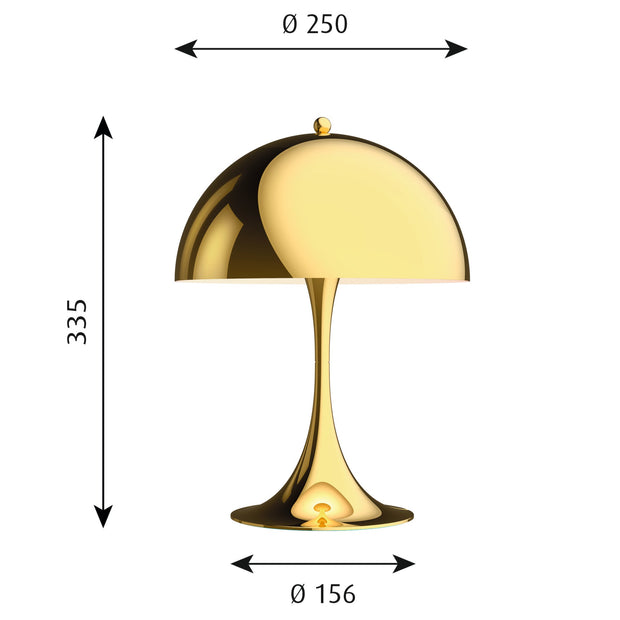 Louis Poulsen Stolní lampa Panthella 250, Brass metallised - DESIGNSPOT