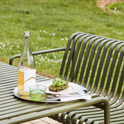 Hay Zahradní lavice Palissade Dining Bench Armrest, Iron Red - DESIGNSPOT