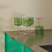Hay Sada skleniček na víno Tint, 2ks, Green and Pink - DESIGNSPOT