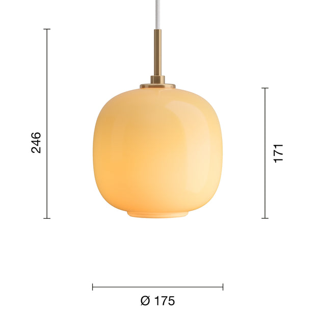 Louis Poulsen Závěsná lampa VL 45 Radiohus, 175, Brass / Amber - DESIGNSPOT