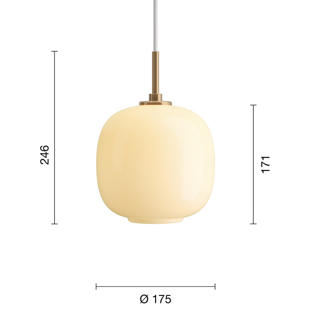 Louis Poulsen Závěsná lampa VL 45 Radiohus, 175, Brass / Pale Yellow - DESIGNSPOT