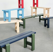 Hay Lavice Weekday Bench Duo, Wine Red/Steel Blue - DESIGNSPOT
