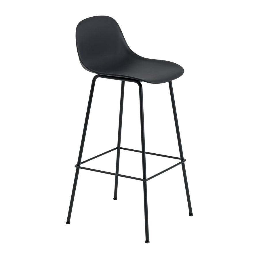 Barová židle Fiber, Tube Base, Black/Anthracite Black
