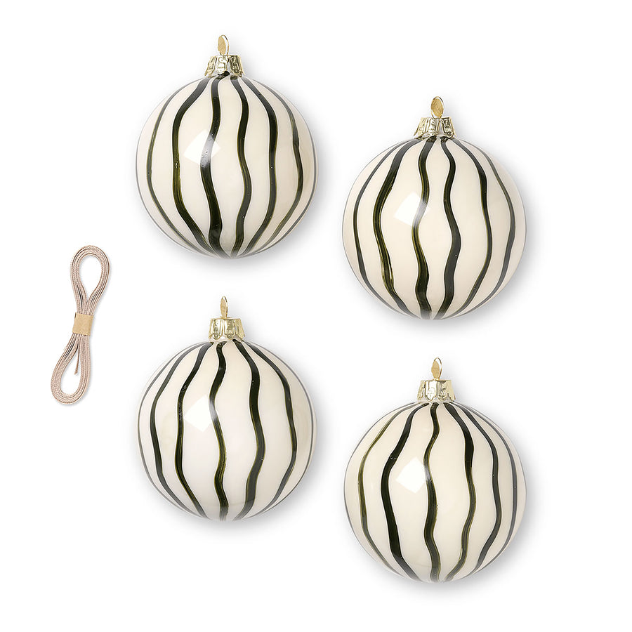 Sada vánočních ozdob Glass Ornaments, 4 ks, Green