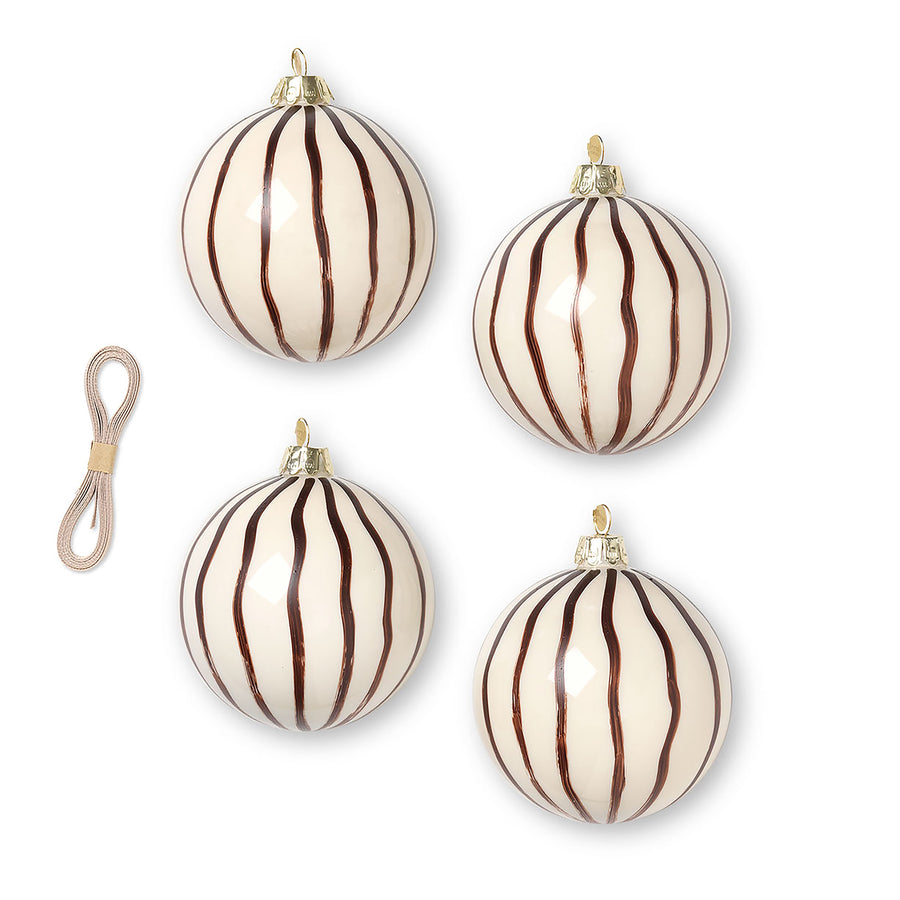 Sada vánočních ozdob Glass Ornaments, 4 ks, Red Brown