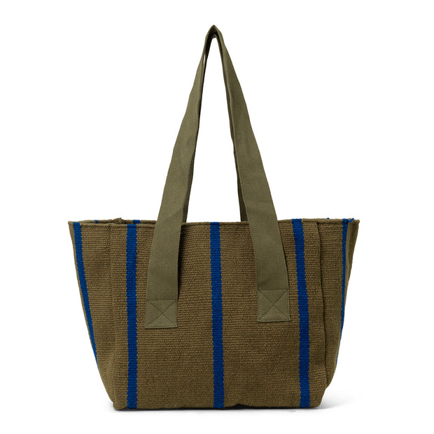 ferm LIVING Látková taška Yard Picnic, Olive / Bright Blue - DESIGNSPOT