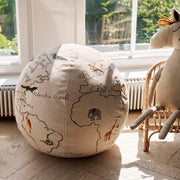 ferm LIVING Pouf s mapou světa The World - DESIGNSPOT