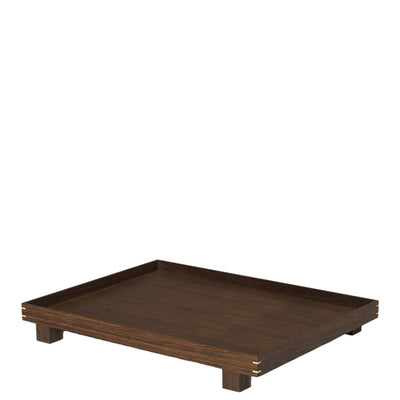 Ferm Living Dřevěný podnos Bon Large, Smoked Oak - DESIGNSPOT