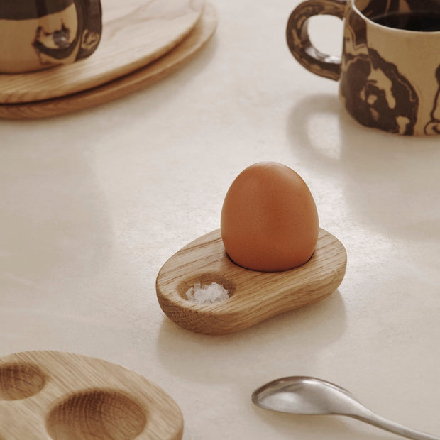 Ferm Living Stojan na vejce Cairn, sada 2 ks, Oak - DESIGNSPOT