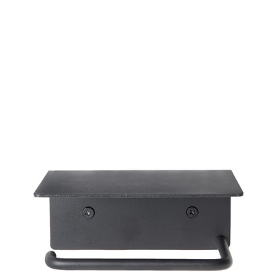 Ferm Living Nástěnný držák na toaletní papír s poličkou Dora, Black - DESIGNSPOT